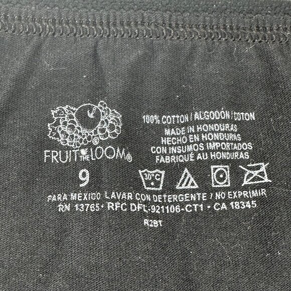 Fruit Of The Loom Women's Size 9 Panty Brief Hi Cut Black New Without Tags - Picture 3 of 6